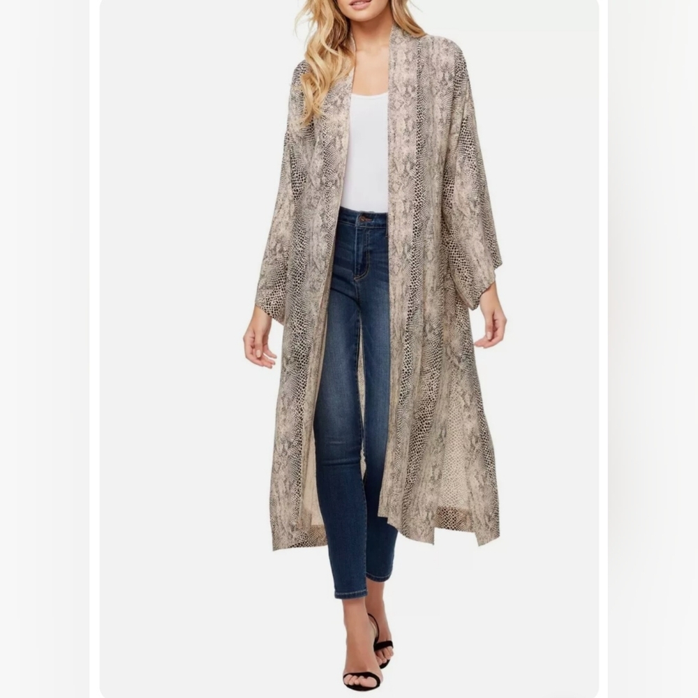 Jessica Simpson Women's Gwendelin Printed Kimono Brown Size Small. NWT